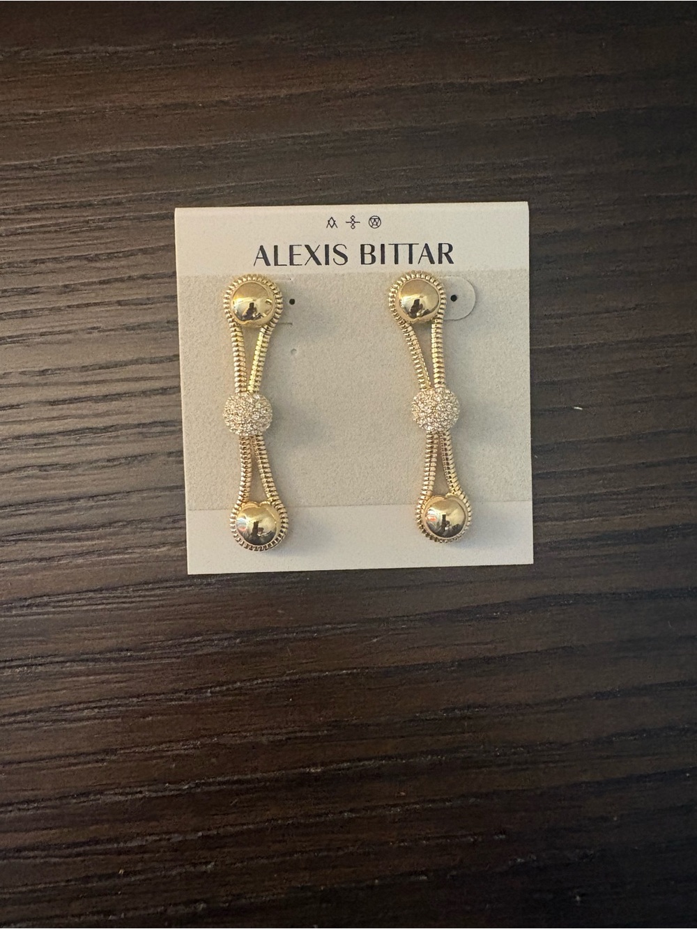 NEW Alexis Bittar Gold Drop Earrings